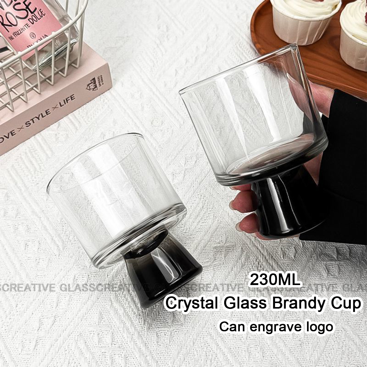 Wine Beer Tasting - (Can Engrave Logo) 230ML Crystal Colored