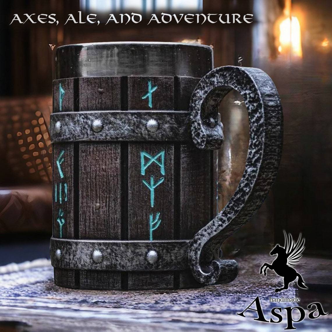 Beer Wine Hobby - Barrel style wood beer mug stainless
