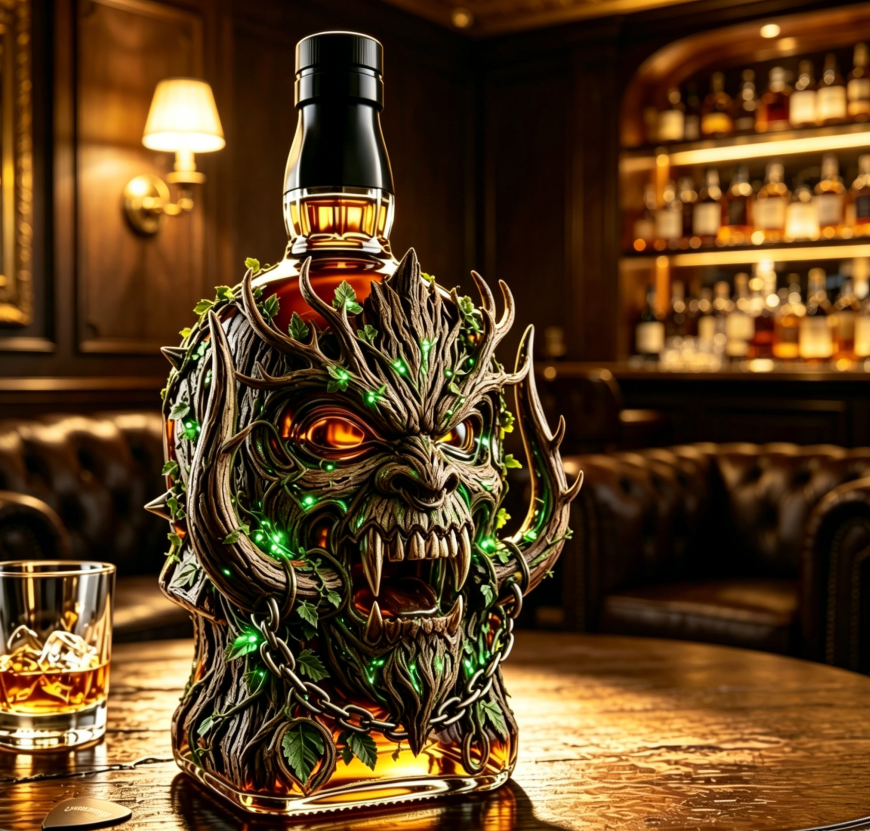 Wine Beer Spirits - Retro Horn Skull Glass Whiskey Decanter