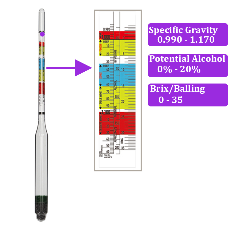 Triple Scale Hydrometer Beer & - Wine Beer And Cider avaliação e preço