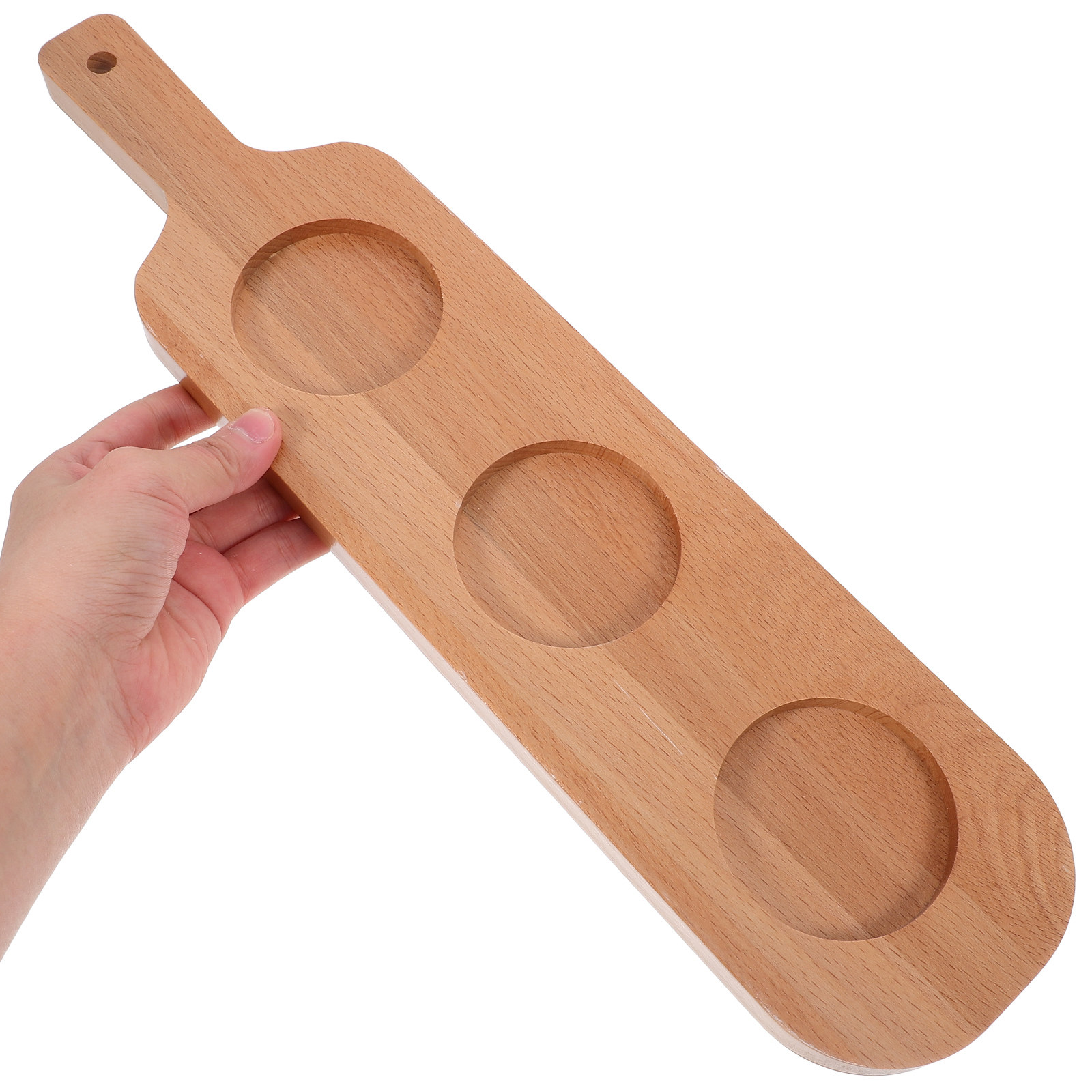Wooden Flight Board 3-Hole Dri - Wine Beer Tasting avaliação e preço
