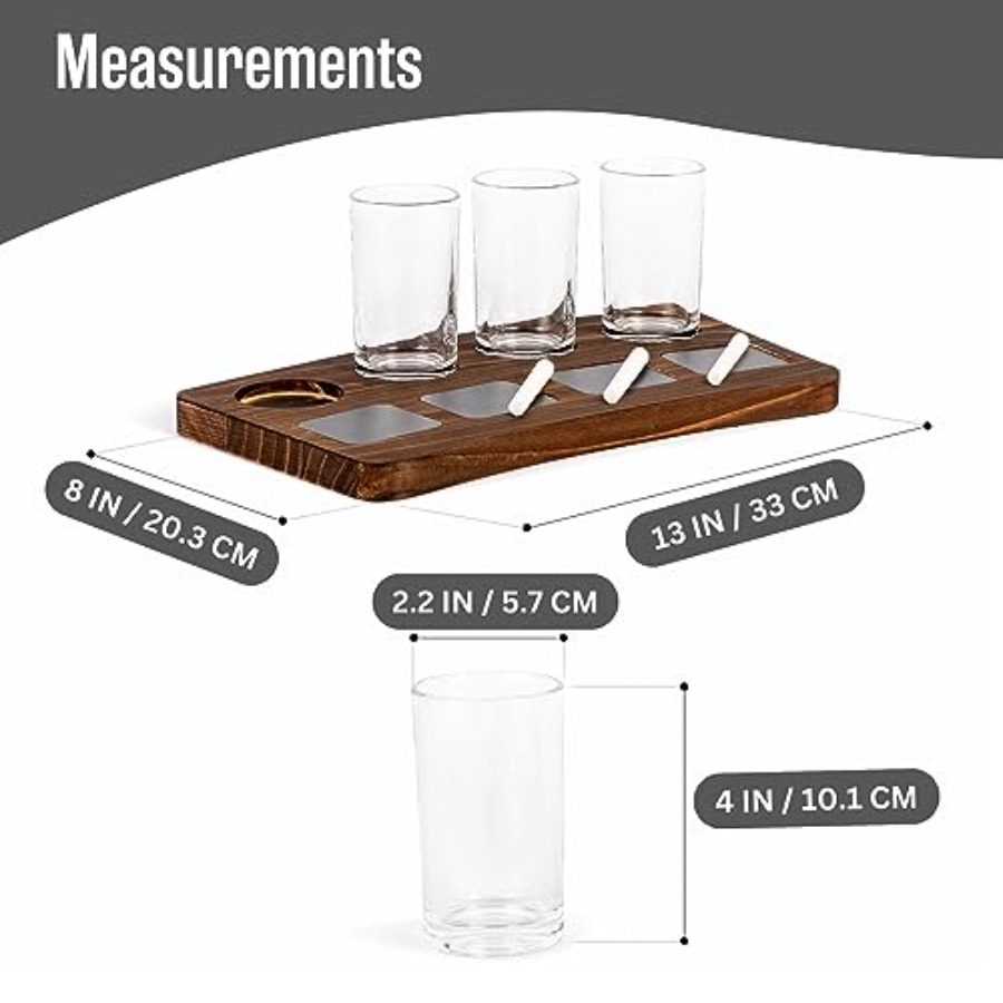 Beer Flight Boards with Glasse - Wine Beer Tasting avaliação e preço