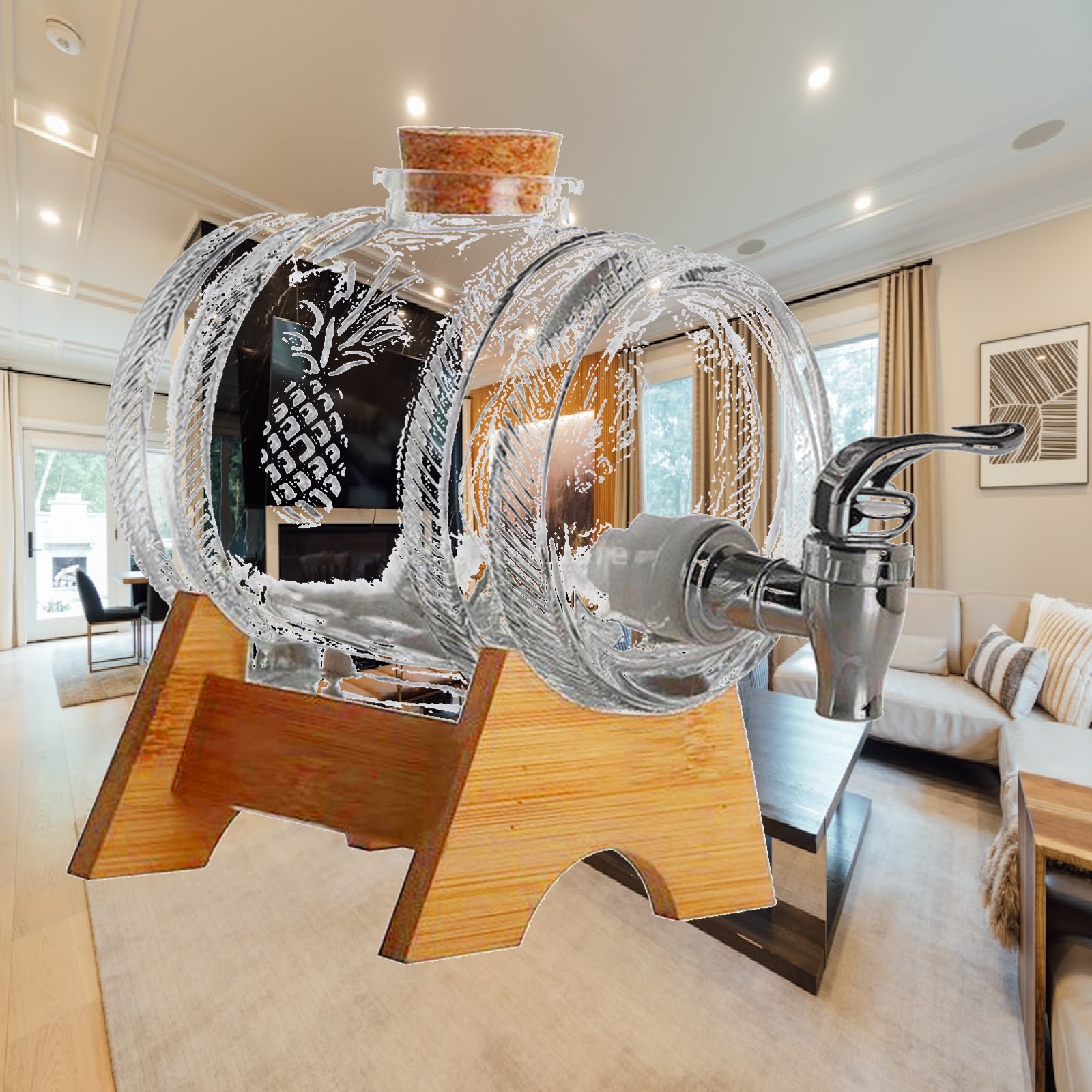 Premium Glass Barrel Dispenser - Wine Beer Spirits avaliação e preço