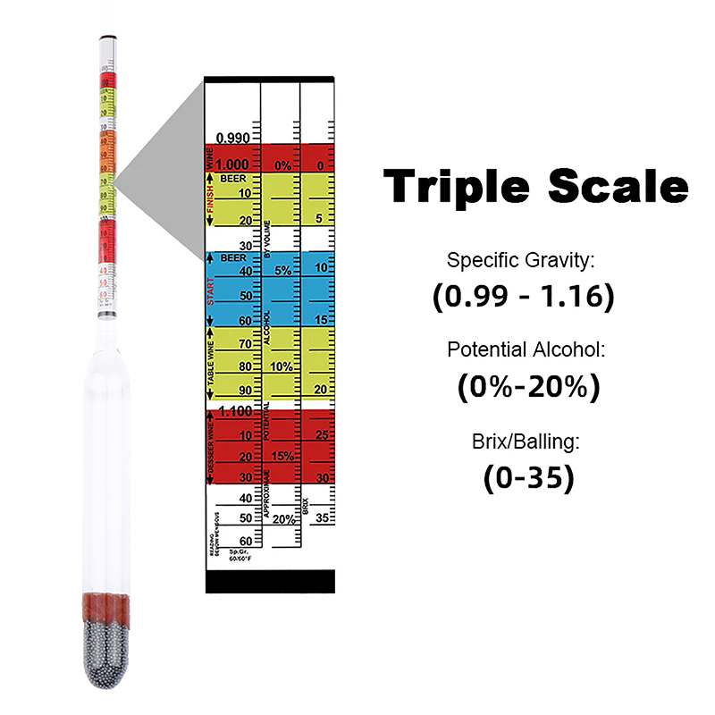 [H]Triple Scale Hydrometer For - Wine Beer And Cider avaliação e preço