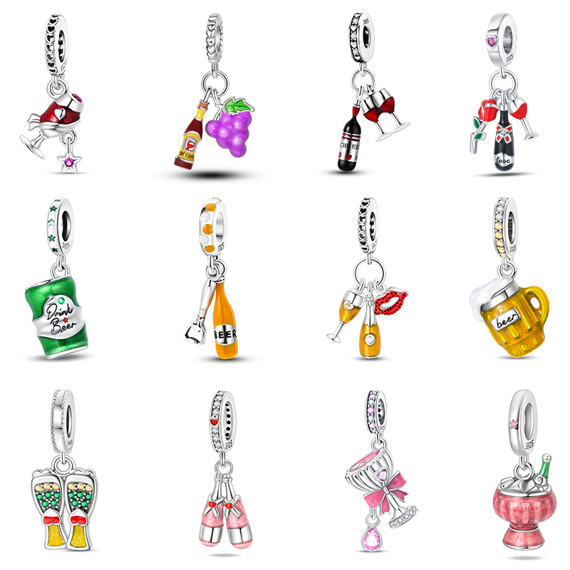 Fashion 925 Sterling Silver Re - Wine Beer Food avaliação e preço