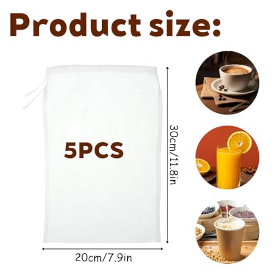 5 Pcs Nylon Brew Bags, Fine Me - Wine Beer And Cider avaliação e preço