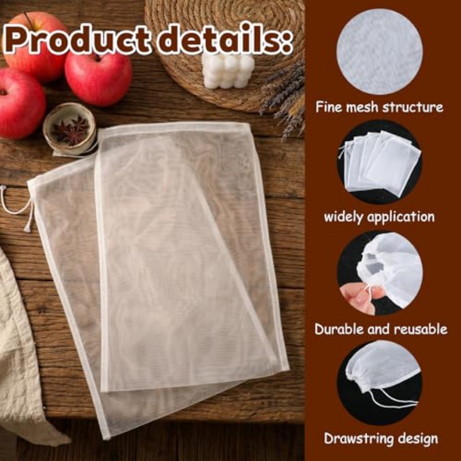 5 Pcs Nylon Brew Bags, Fine Me - Wine Beer And Cider avaliação e preço