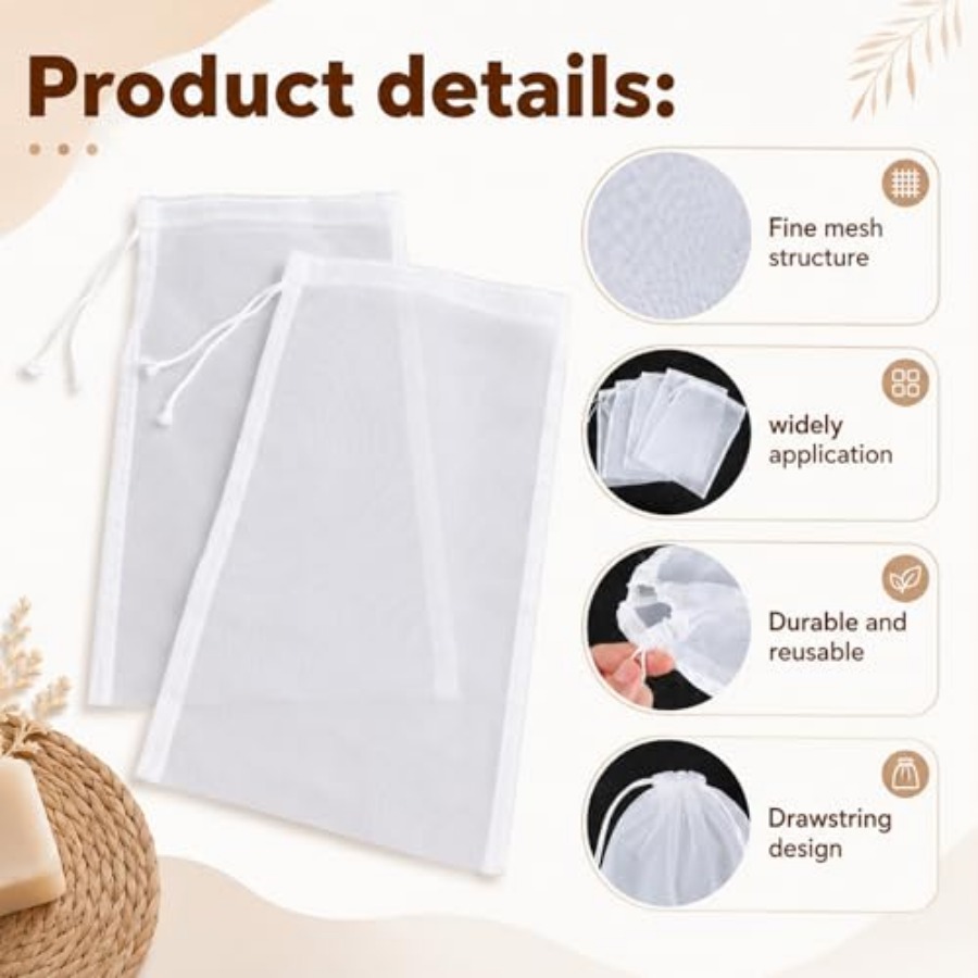 5PCS Nylon Brew Bags, Reusable - Wine Beer And Cider avaliação e preço