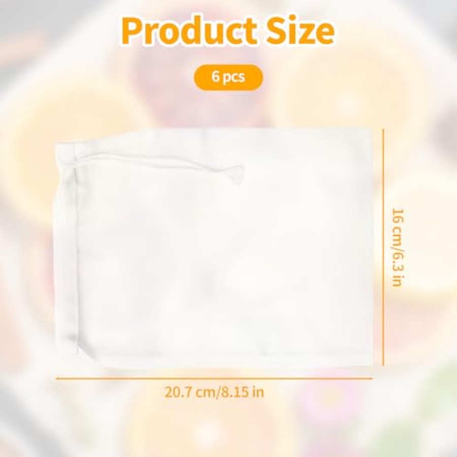 6 Pcs White Nylon Straining Ba - Wine Beer And Cider avaliação e preço