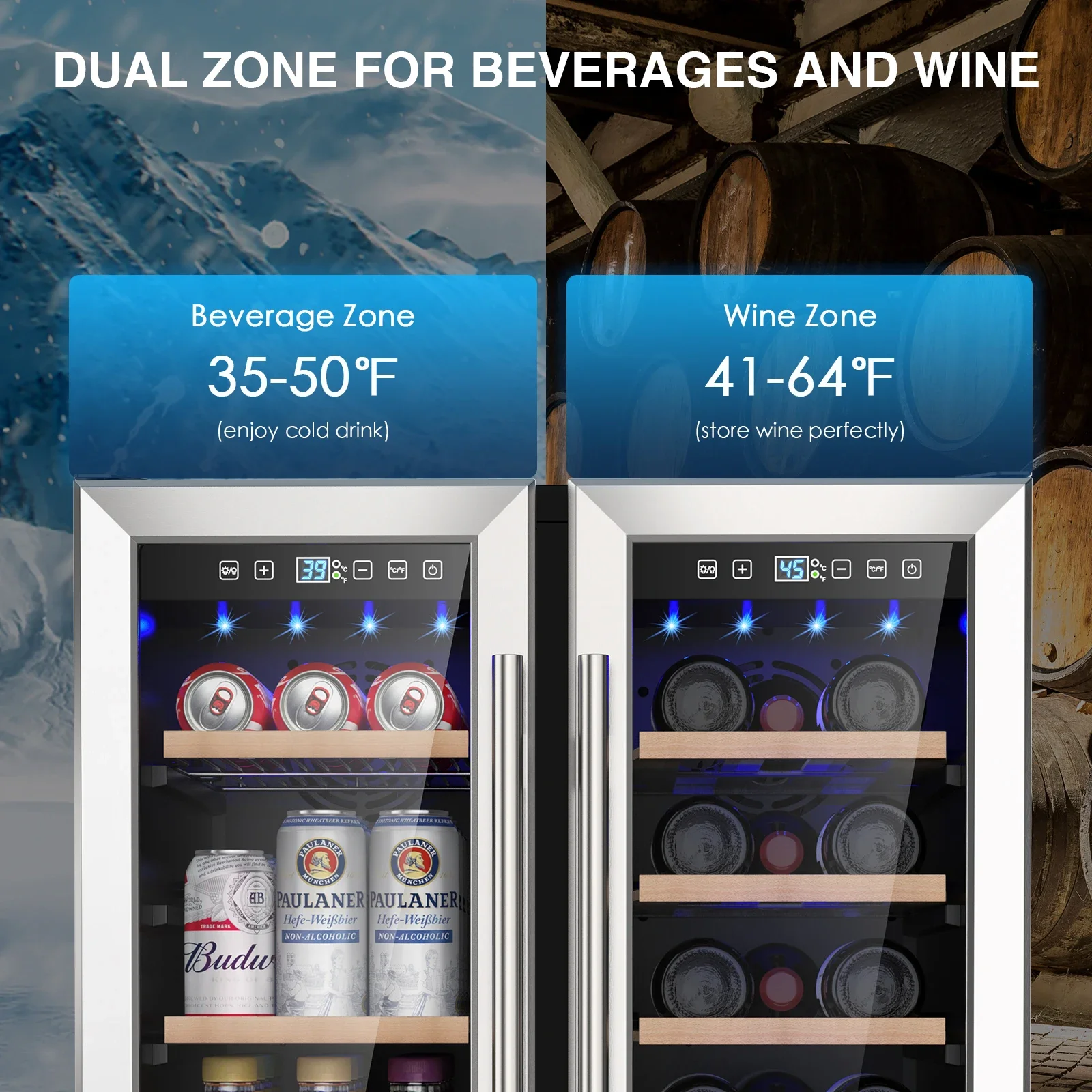 SAT Wine and Beverage Refriger - Wine Beer Fridge Dual Zone avaliação e preço