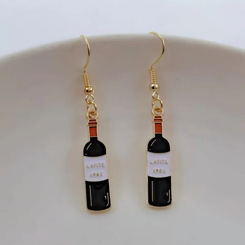 Wine Beer Earrings, Mini Food  - Wine Beer Food avaliação e preço