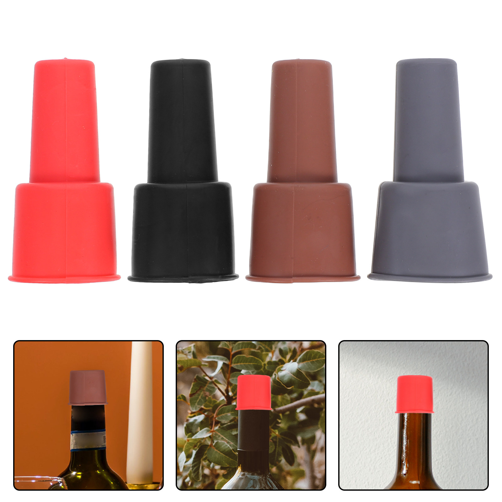 8Pcs Food Grade Silicone Wine  - Wine Beer Food avaliação e preço