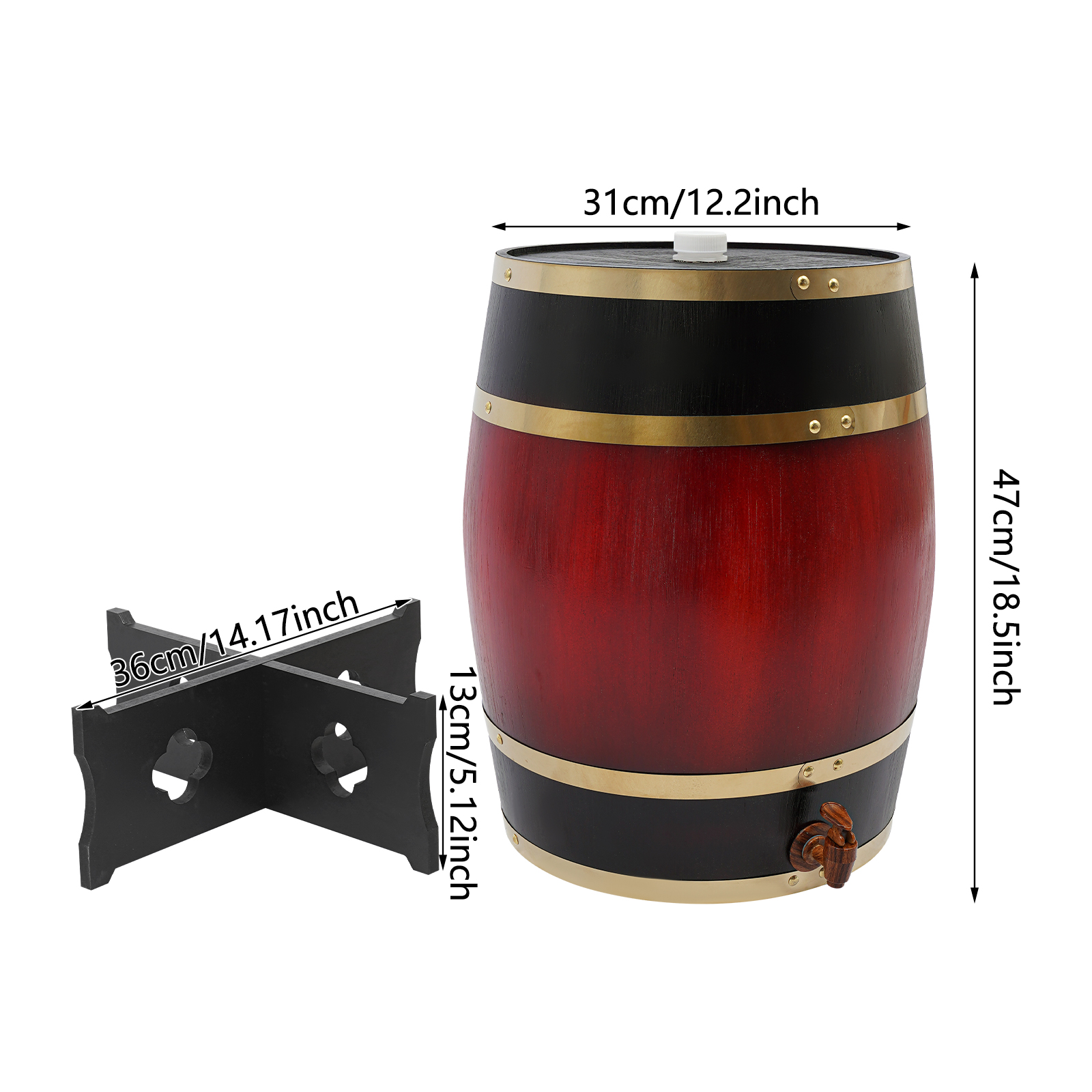 30L/7.93Gal Wine Red Wine Barr - Wine Beer And Cider avaliação e preço